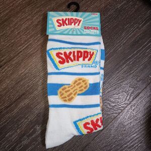 Skippy Peanut Butter Novelty Crew Socks Men Size 6-12 Odd Sox Food Gift One-Pair